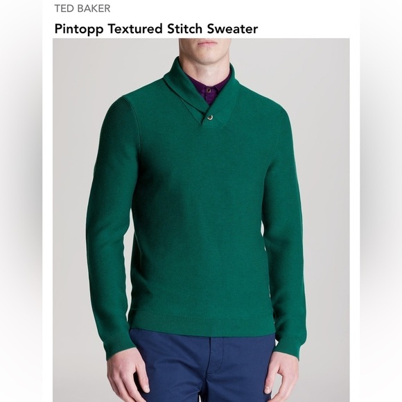 Ted Baker London Other - Ted Baker London Green Pintopp Textured Knit Sweater